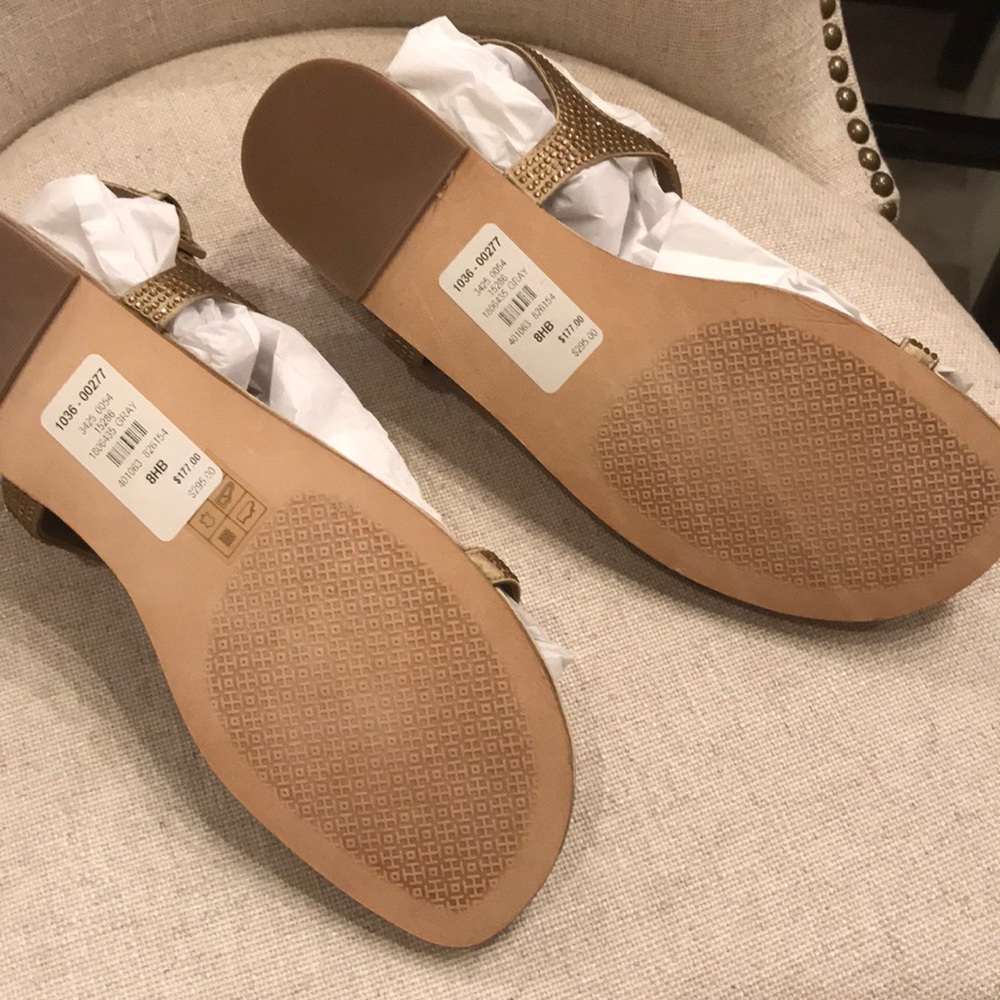Tory Burch Gold Tone Rhinestone/Crystal sandals. - Picture 4 of 6